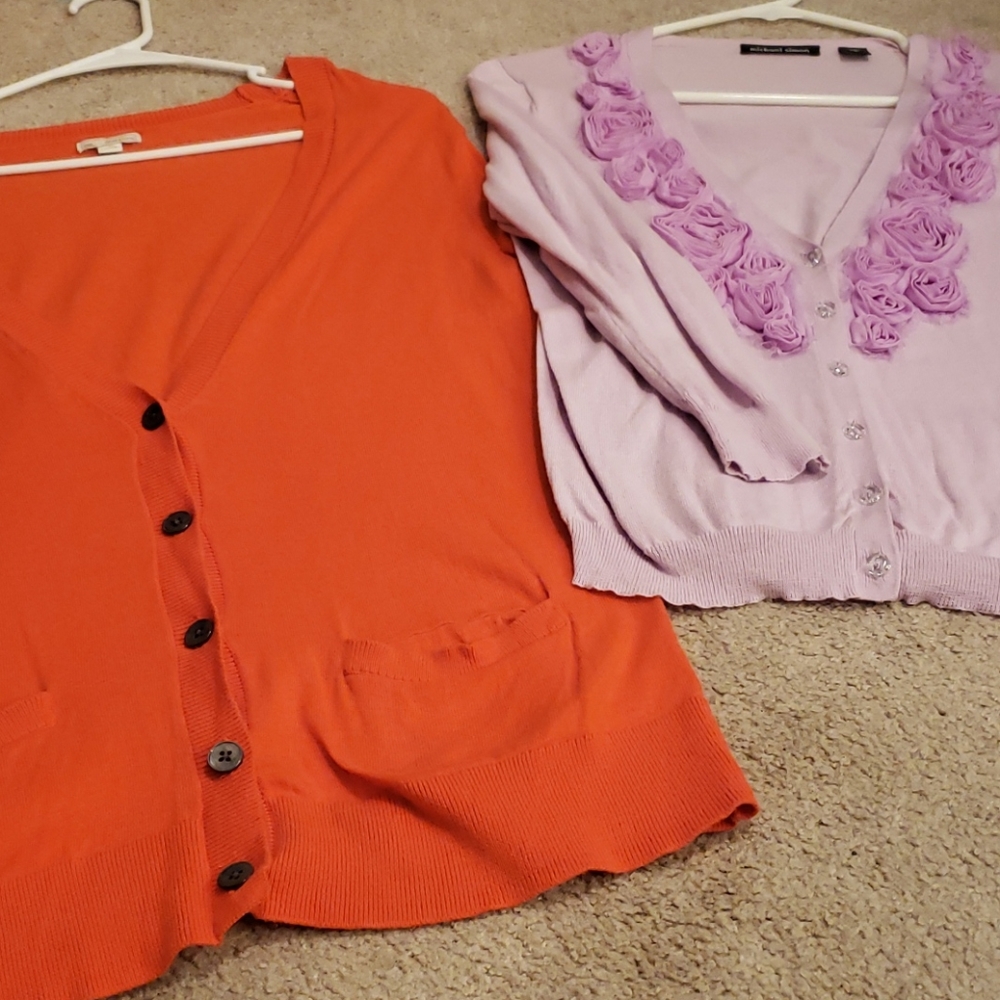 Lot of 2 button sweaters - Both small, half sleeve